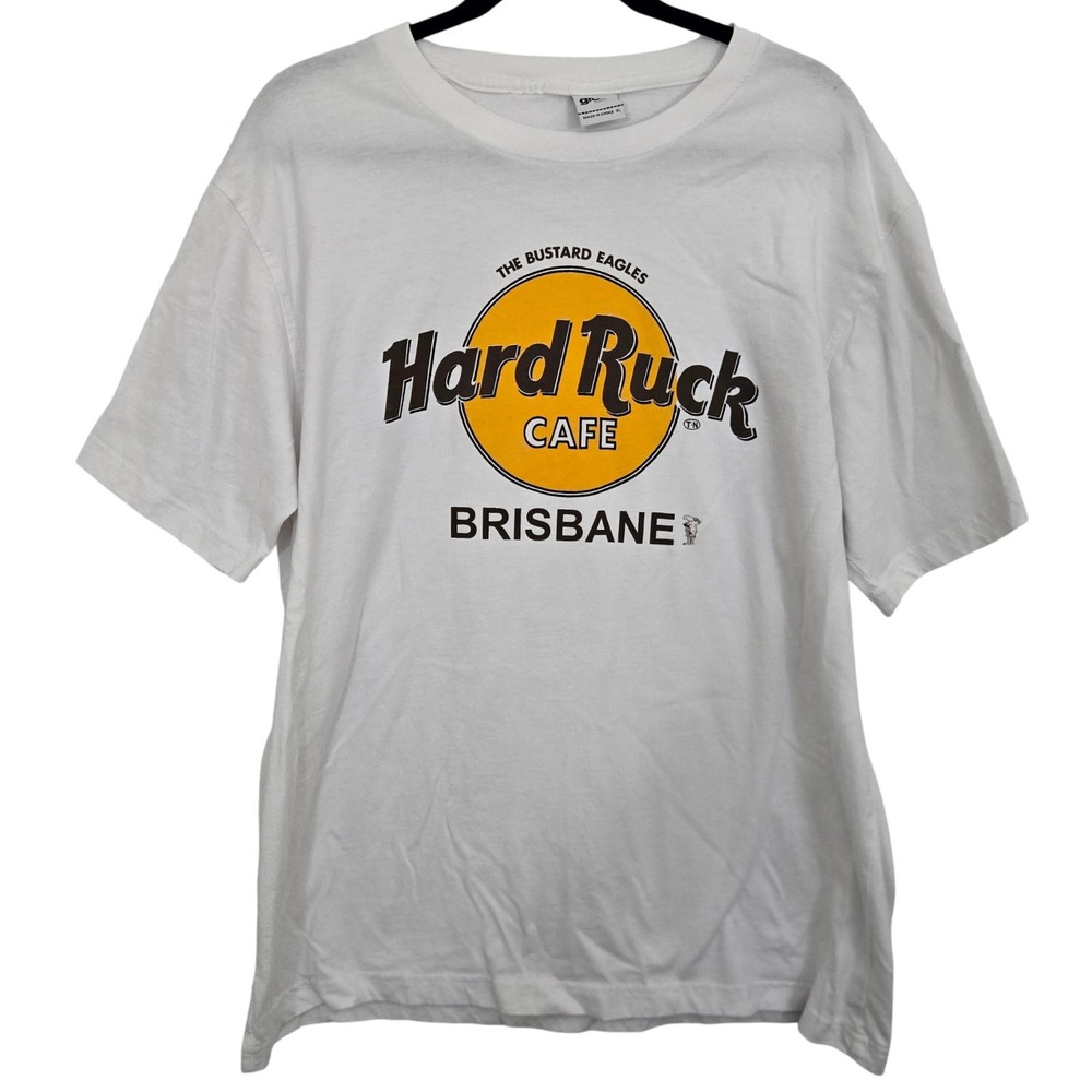 Hard Ruck Cafe‎ Brisbane T Shirt XL Bustard Eagles Rugby Parody Funny White Mens